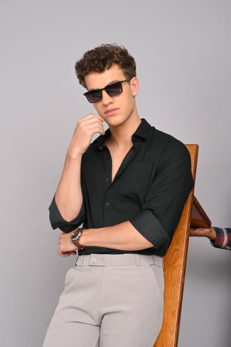 Stagbeetle Deep Forest Green Stretch Cotton Shirt view 3