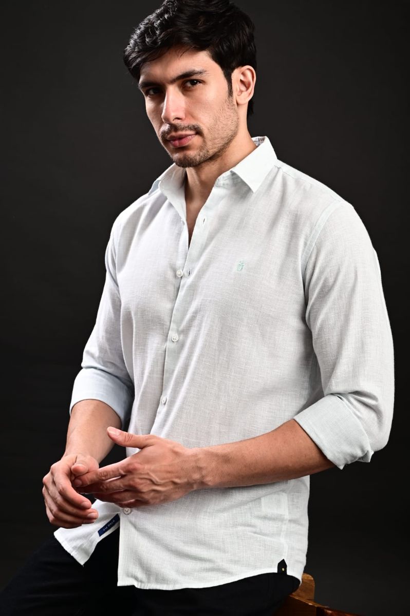 Stagbeetle Premium Sky Blue Fine-Stripe Shirt view 4
