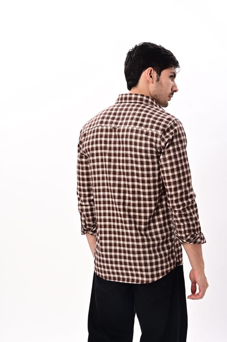  Rich Mocha Check Full-Sleeve Shirt view 2
