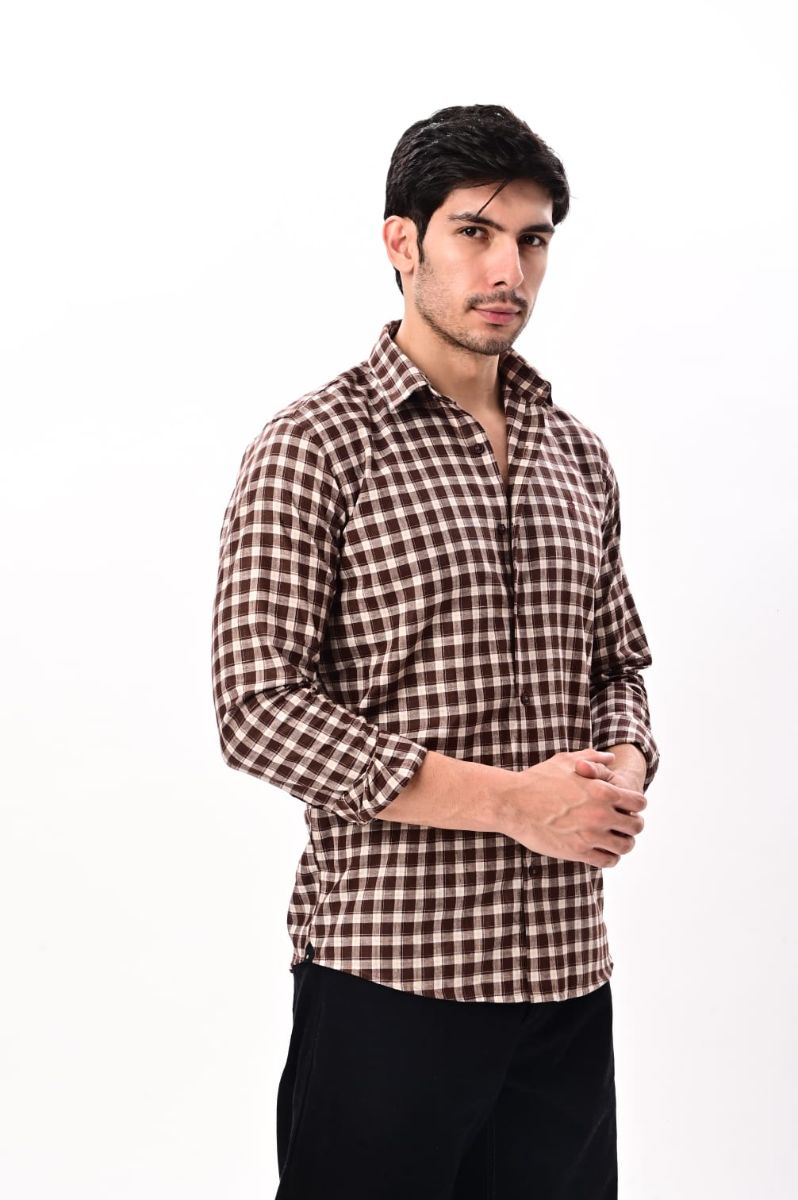 Rich Mocha Check Full-Sleeve Shirt view 4