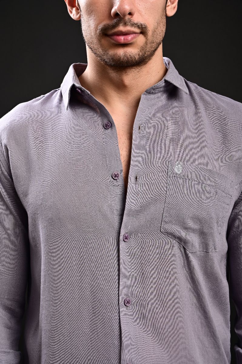 Dusty Mauve Premium Imported Linen Shirt view 2