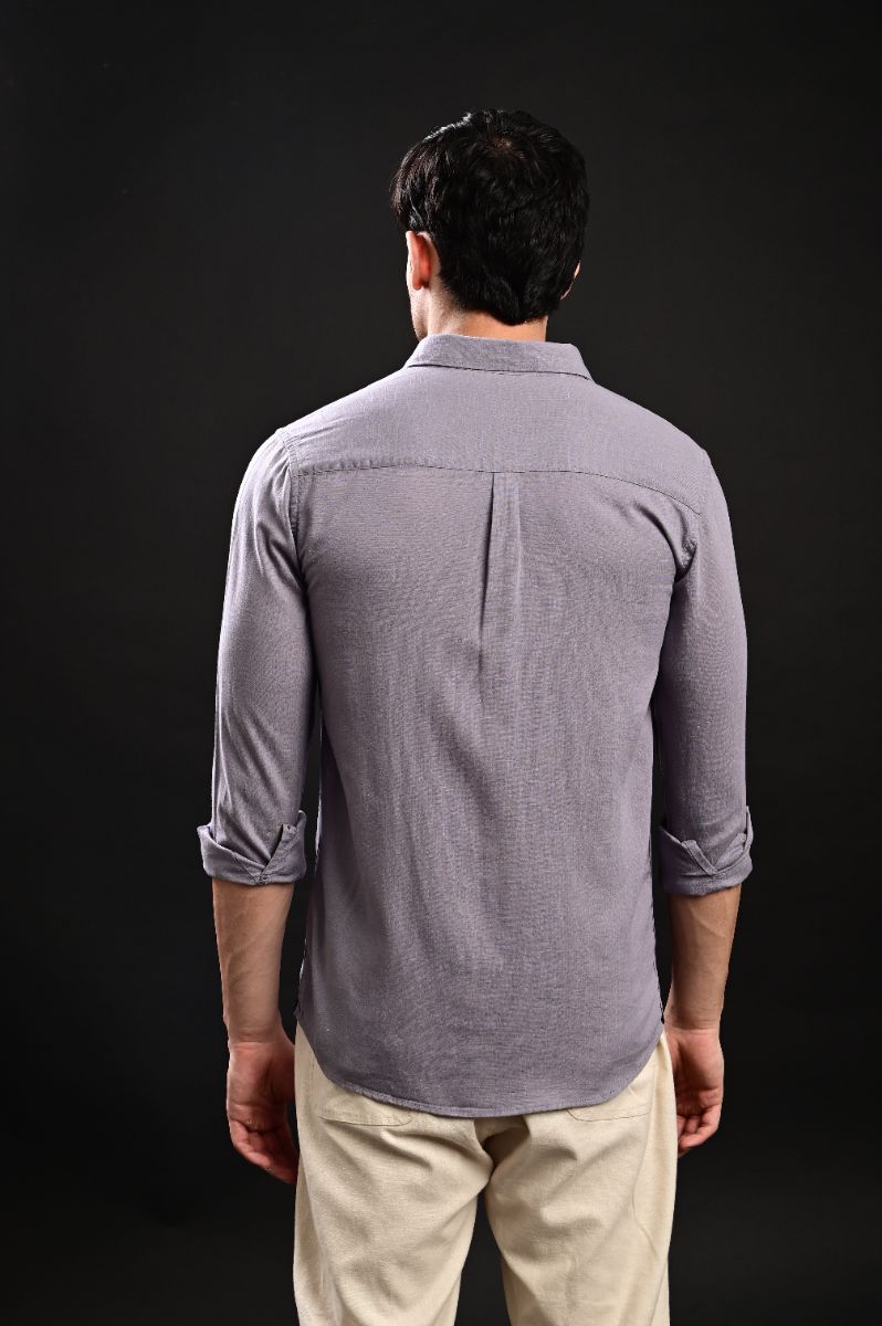 Dusty Mauve Premium Imported Linen Shirt view 3