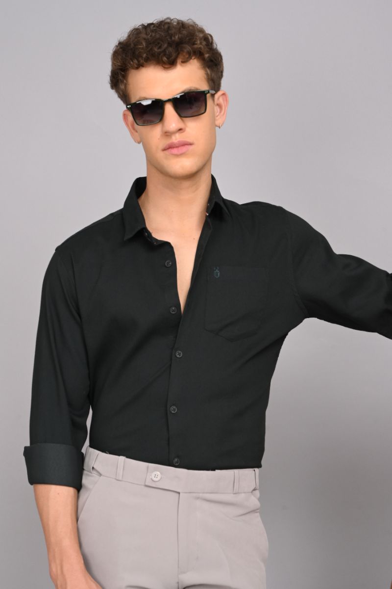 Premium Cotton Shirt - Black