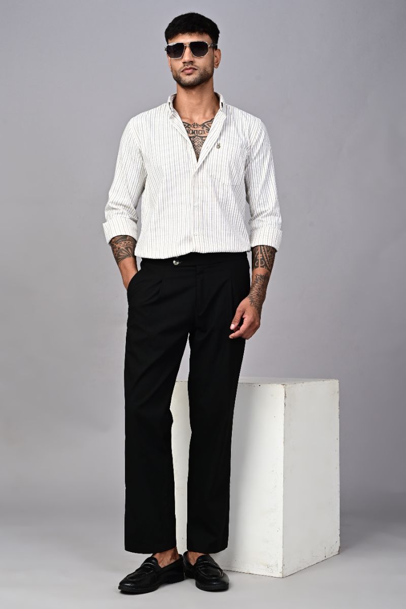 STAGBEETLE Mocha Brown Striped Shirt For Men view 4