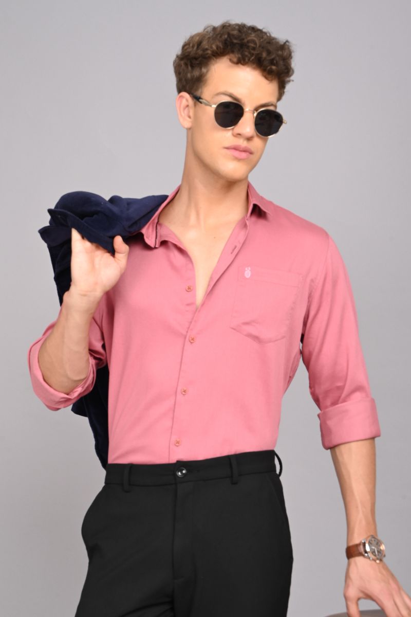 Premium Cotton Shirt - Light Pink view 2