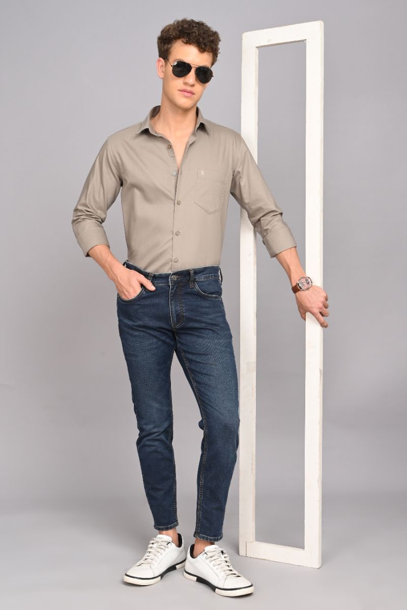 Premium Cotton Shirt - Light Grey view 3