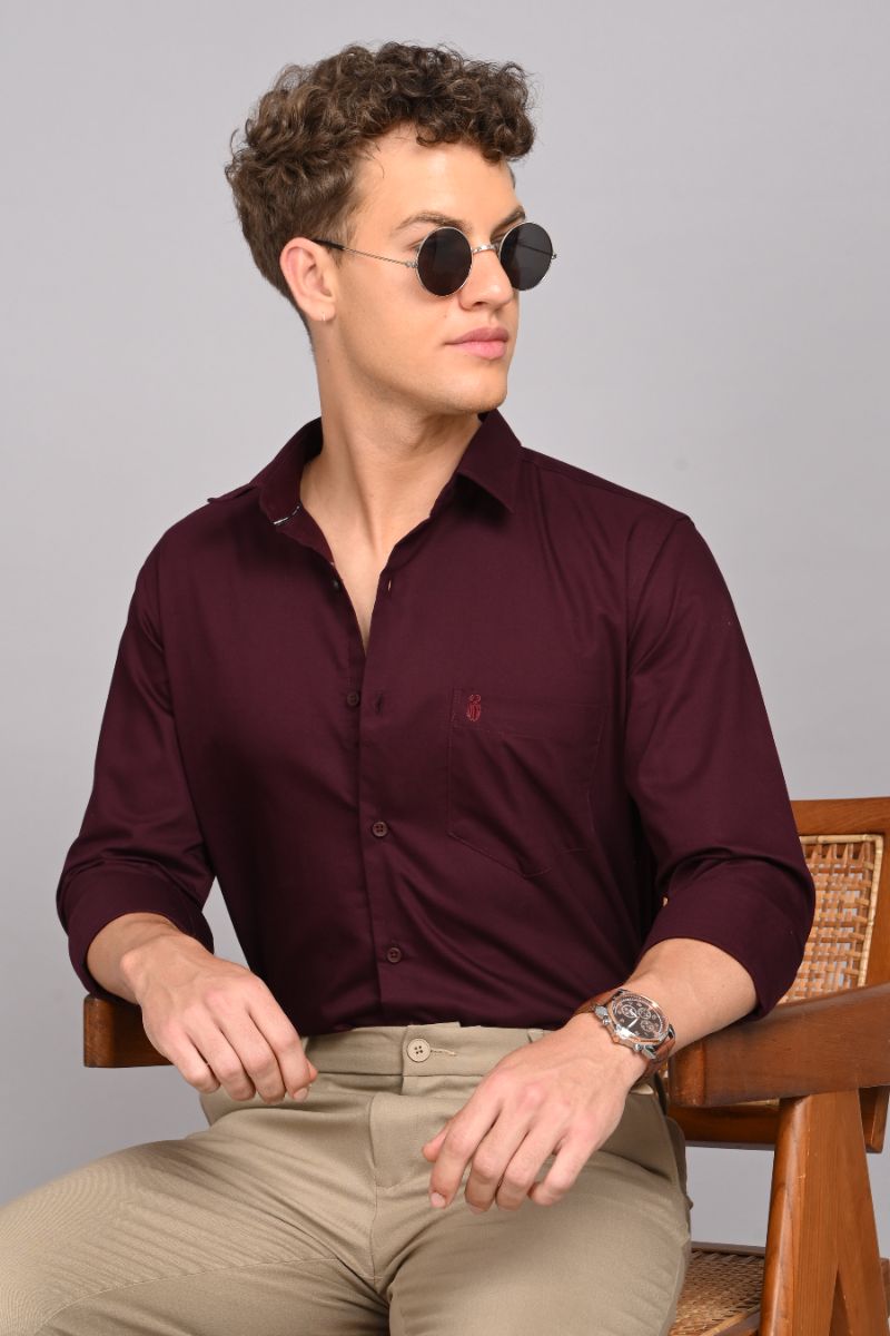 Premium Cotton Shirt - Purple view 2