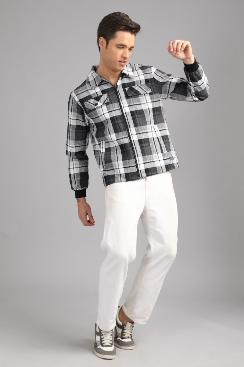 Men’s Urban Edge Check Shacket | Signature Zip-Up Style view 5