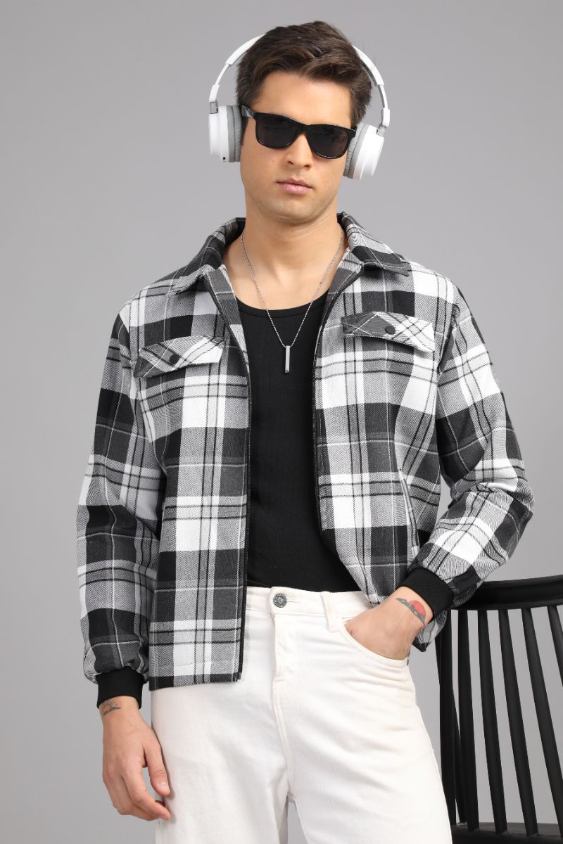 Men’s Urban Edge Check Shacket | Signature Zip-Up Style view 3