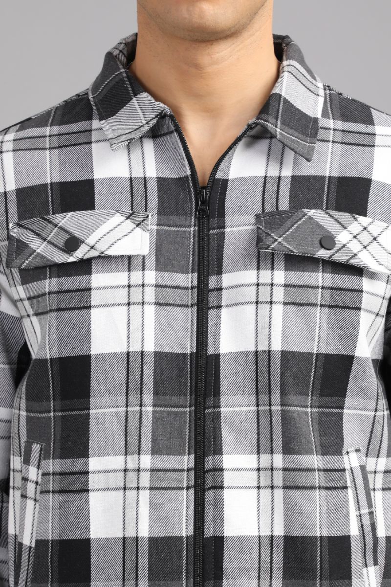 Men’s Urban Edge Check Shacket | Signature Zip-Up Style view 4