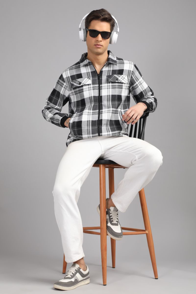 Men’s Urban Edge Check Shacket | Signature Zip-Up Style view 5