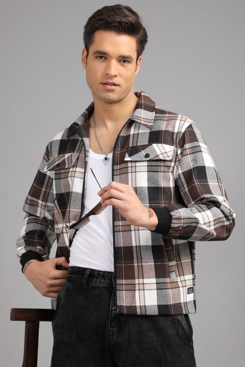 Men’s Urban Edge Check Shacket | Signature Zip-Up Style view 2