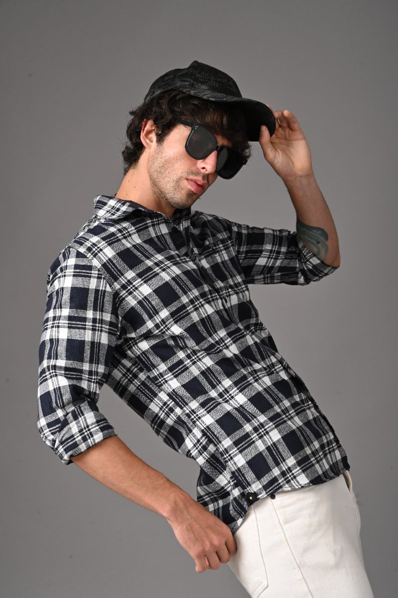Pure Cotton Checks Shirt for Men | Premium Semi-Formal Style view 3