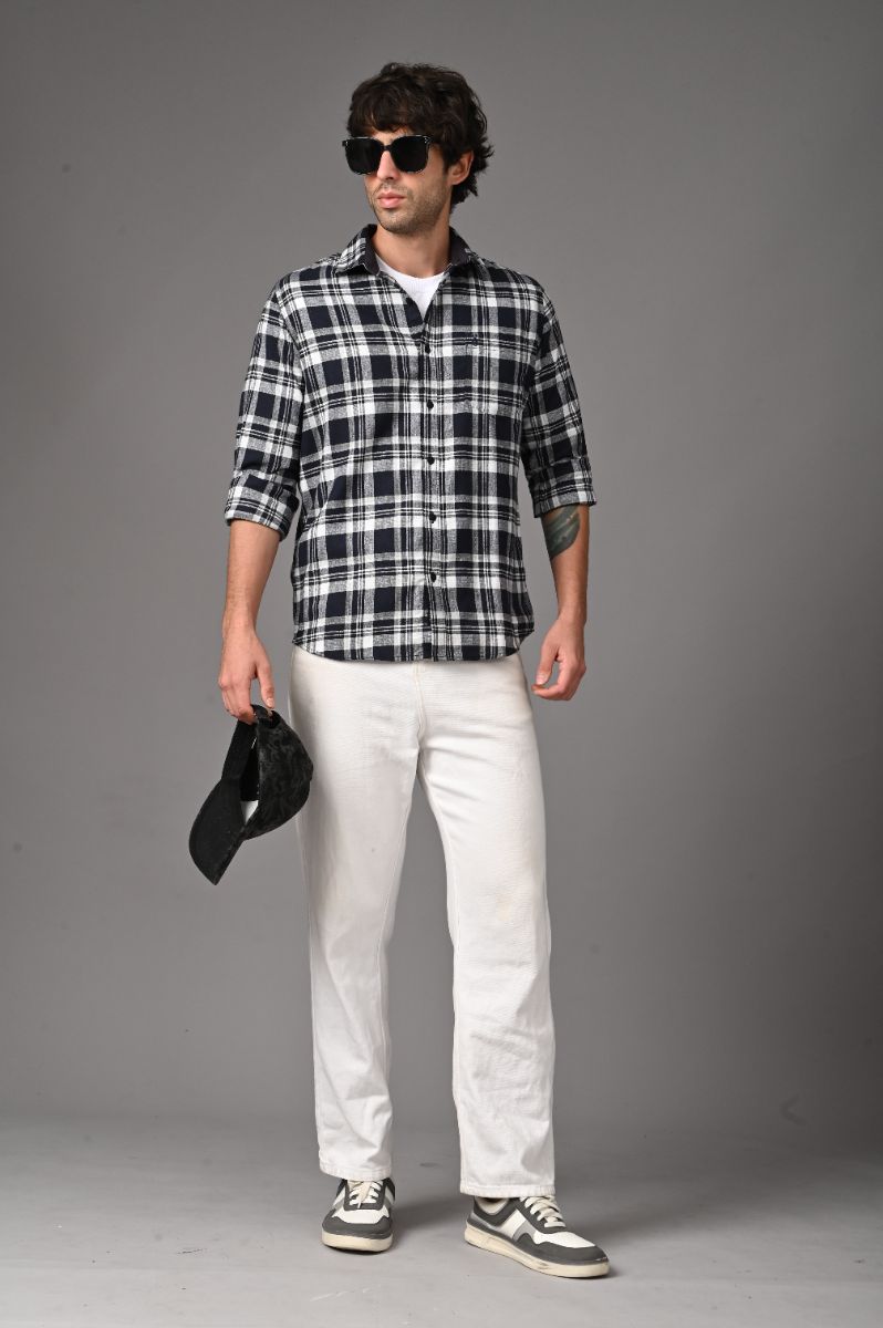 Pure Cotton Checks Shirt for Men | Premium Semi-Formal Style view 4