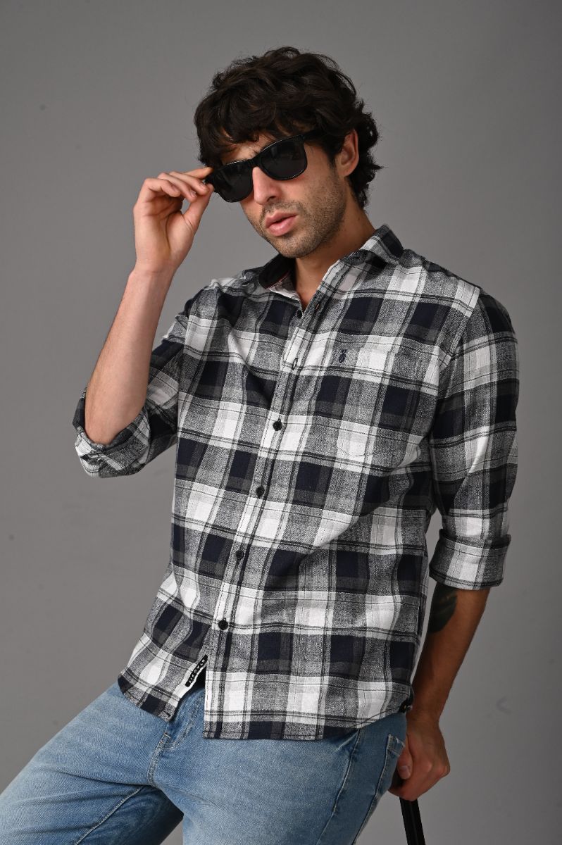 Pure Cotton Checks Shirt for Men | Premium Semi-Formal Style