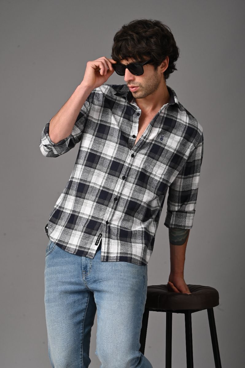Pure Cotton Checks Shirt for Men | Premium Semi-Formal Style view 4