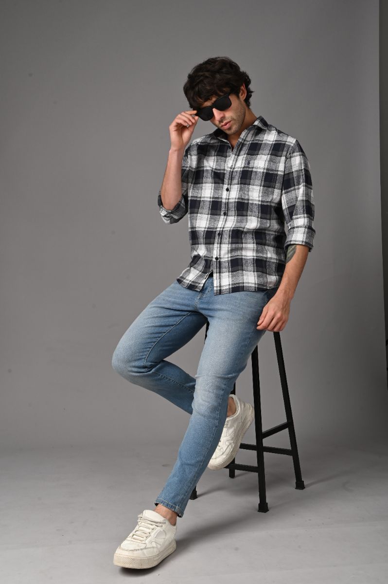 Pure Cotton Checks Shirt for Men | Premium Semi-Formal Style view 5