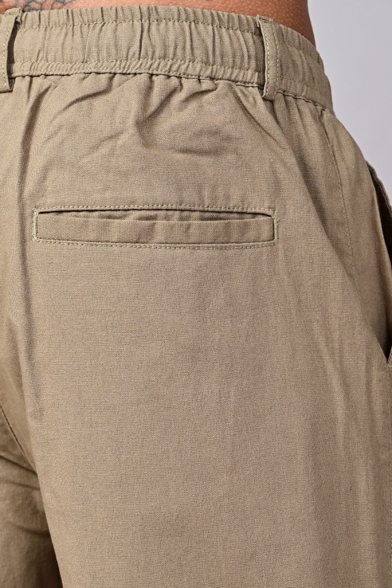 STAGBEETLE Beige Loose Fit Cotton Pant For Men view 6