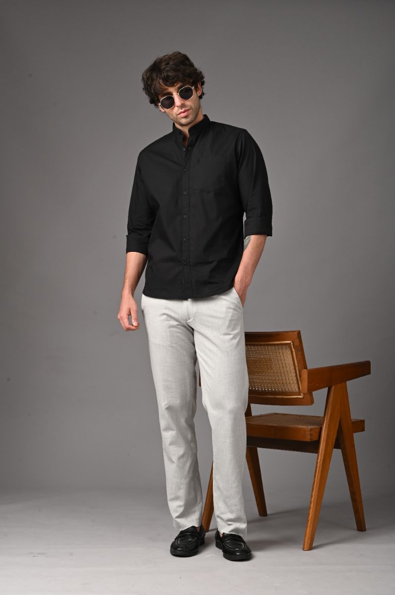 Midnight Onyx Mandarin Collar Essential
