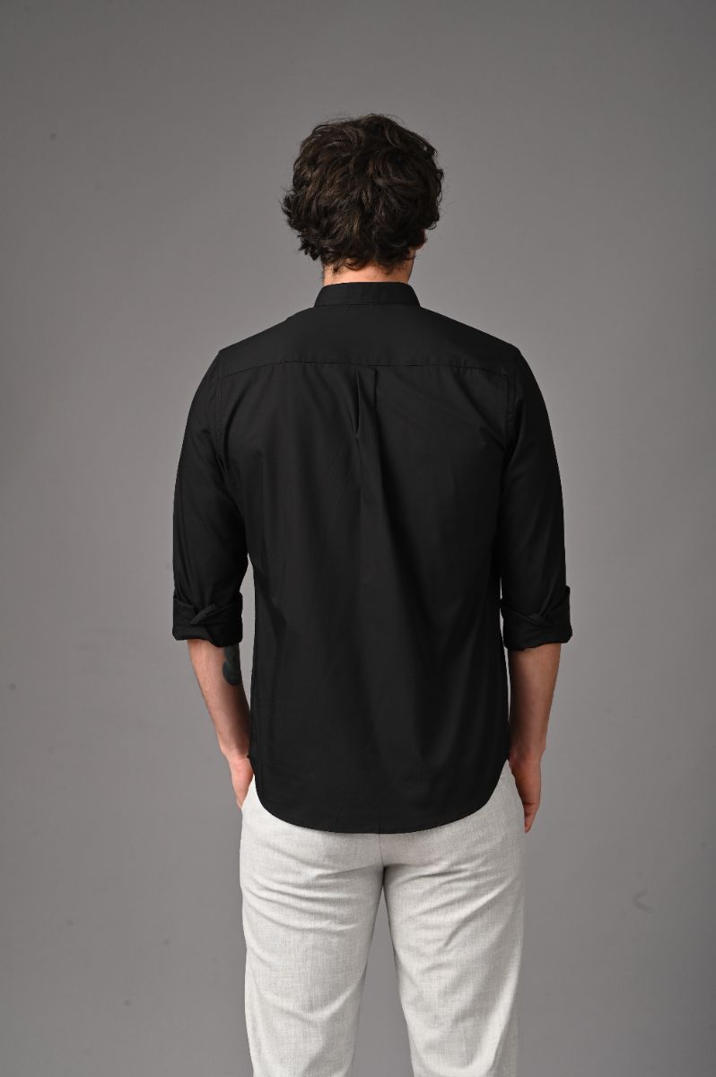 Midnight Onyx Mandarin Collar Essential view 3