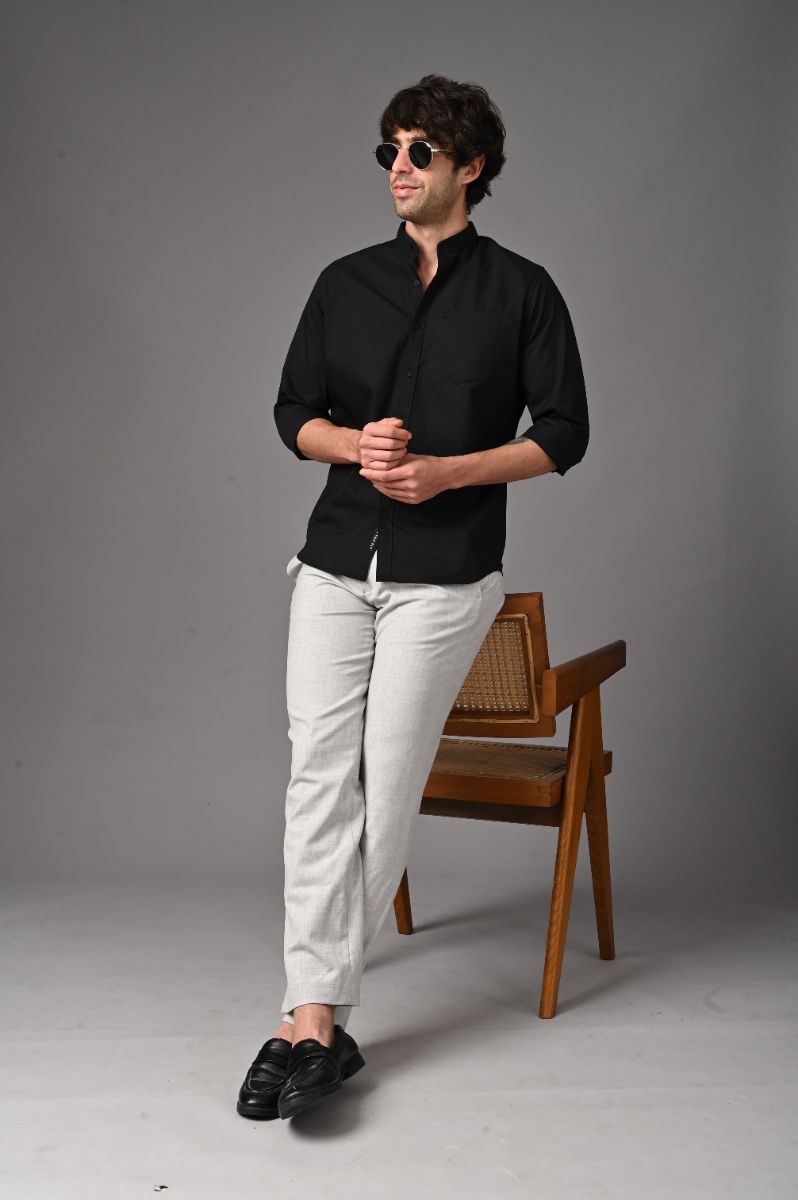 Midnight Onyx Mandarin Collar Essential view 5