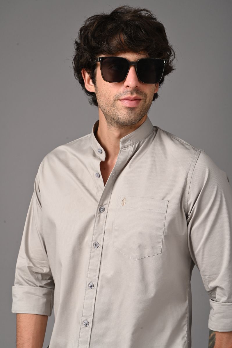 The Slate Minimalist Mandarin Collar Shirt