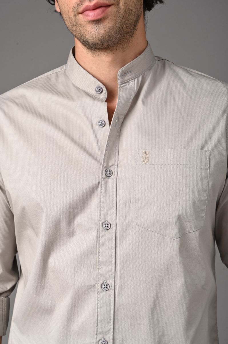 The Slate Minimalist Mandarin Collar Shirt view 2