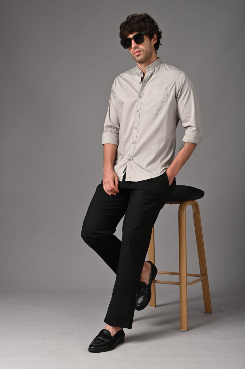 The Slate Minimalist Mandarin Collar Shirt view 4