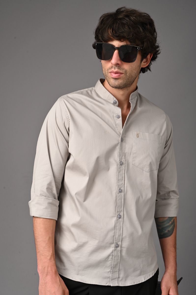 The Slate Minimalist Mandarin Collar Shirt view 5